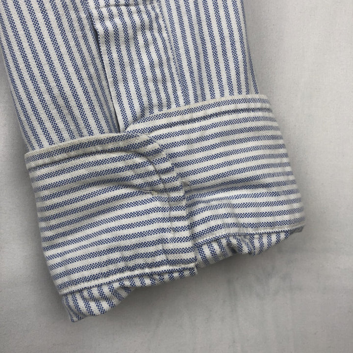 Ralph Lauren BLAKE long sleeve button-down striped shirt, men's size XL cotton blue type Vintage Second Hand