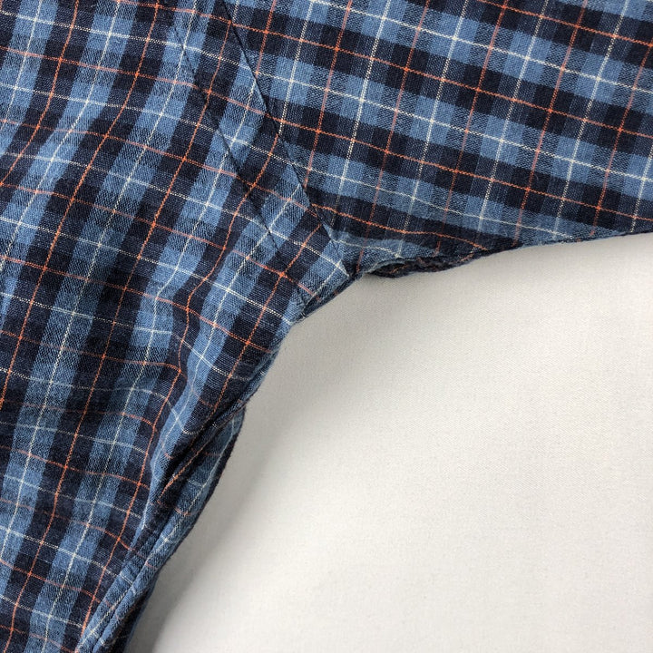 Ralph Lauren Classic Fit Long Sleeve Button Down Check Shirt Men's Size L linen blue type Vintage Second Hand