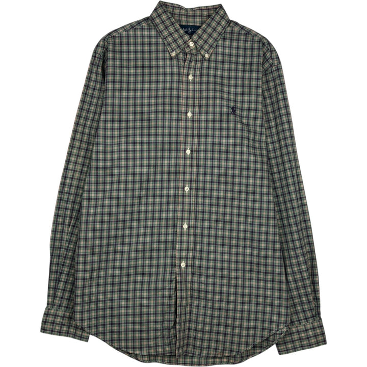 Ralph Lauren Classic Fit Long Sleeve Button Down Check Shirt Men's Size L cotton purple type Vintage Second Hand