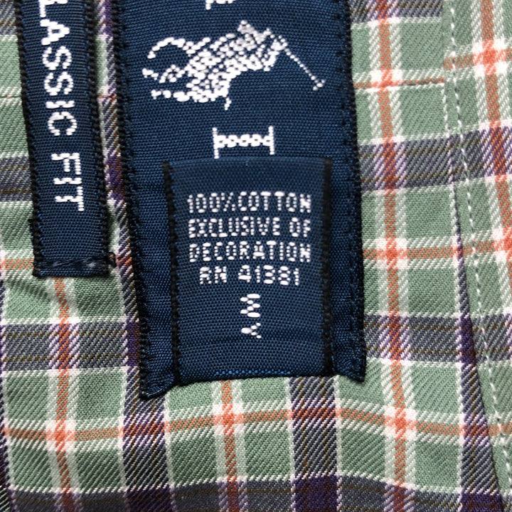 Ralph Lauren Classic Fit Long Sleeve Button Down Check Shirt Men's Size L cotton purple type Vintage Second Hand
