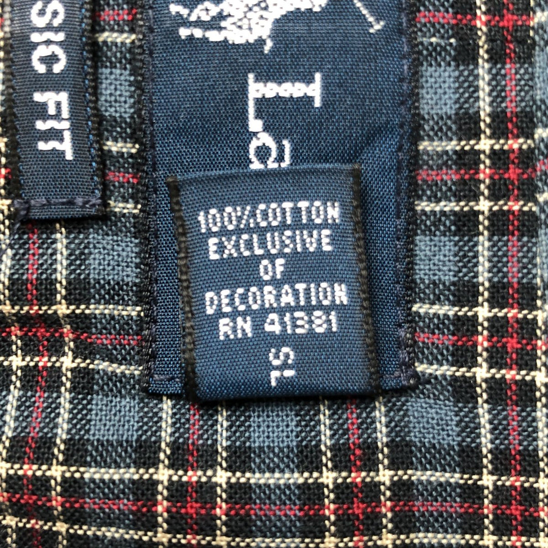 Ralph Lauren Classic Fit Long Sleeve Button Down Check Shirt Men's XL cotton blue type Vintage Second Hand