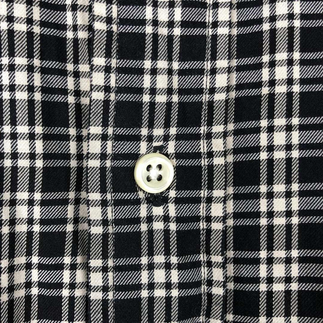 Ralph Lauren POLO by Ralph Lauren ESTATE SPORT Wide Collar Long Sleeve Cotton Check Shirt, Men's Size XL (approx.) cotton ivory Vintage Second Hand
