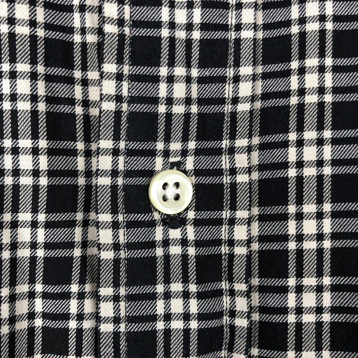 Ralph Lauren POLO by Ralph Lauren ESTATE SPORT Wide Collar Long Sleeve Cotton Check Shirt, Men's Size XL (approx.) cotton ivory Vintage Second Hand