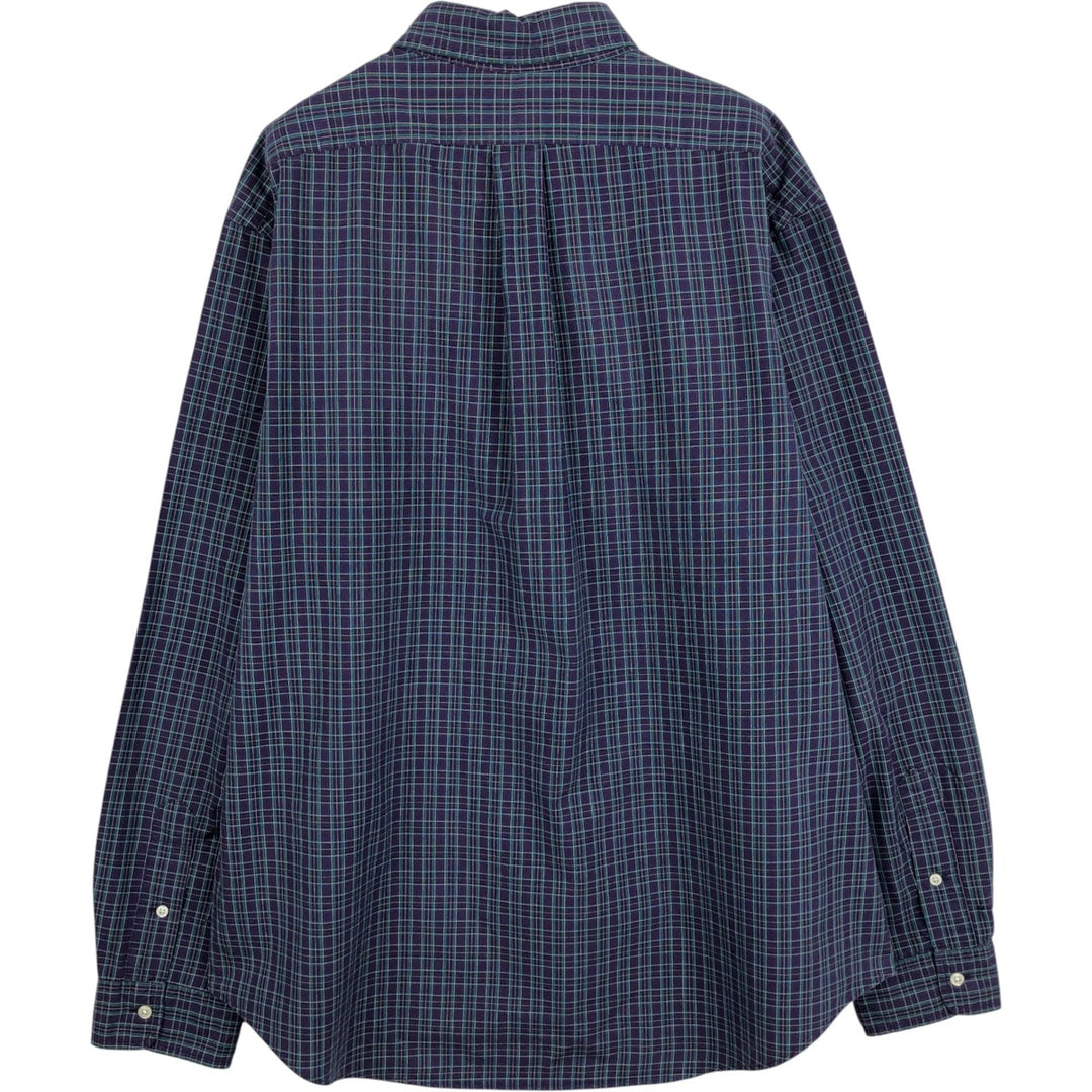 Ralph Lauren CUSTOM FIT long sleeve button down check shirt men's XL size cotton purple type Vintage Second Hand