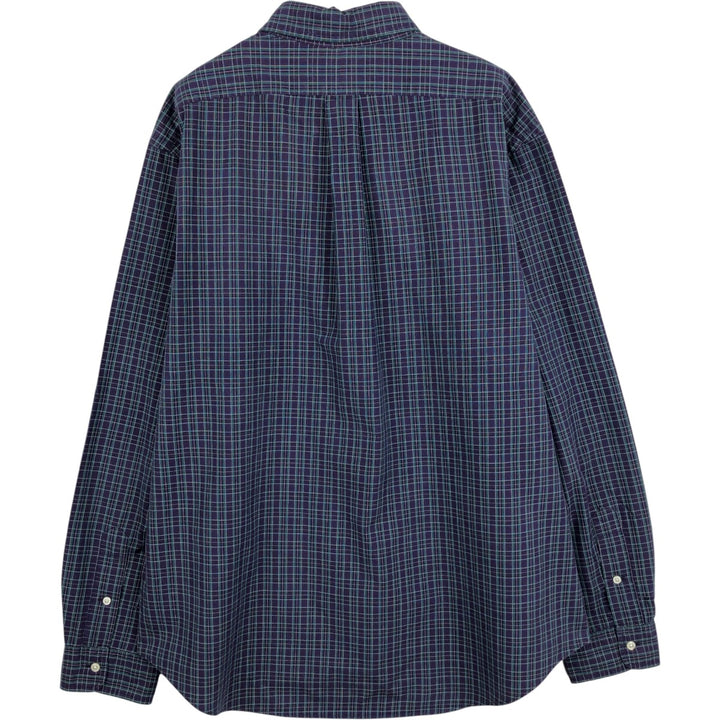 Ralph Lauren CUSTOM FIT long sleeve button down check shirt men's XL size cotton purple type Vintage Second Hand
