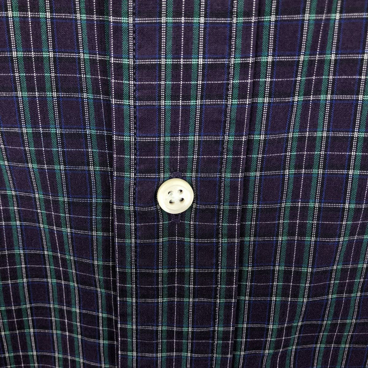 Ralph Lauren CUSTOM FIT long sleeve button down check shirt men's XL size cotton purple type Vintage Second Hand