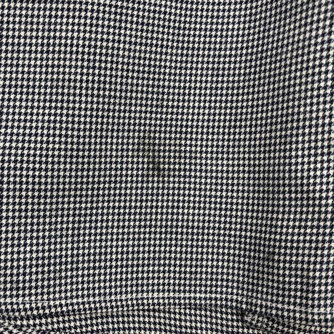Ralph Lauren POLO by Ralph Lauren LOWELL SPORT Houndstooth Pattern Long-Sleeve Cotton Shirt, Men's Size M (approx.) cotton black type Vintage Second Hand