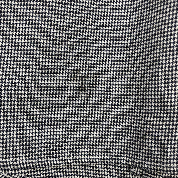 Ralph Lauren POLO by Ralph Lauren LOWELL SPORT Houndstooth Pattern Long-Sleeve Cotton Shirt, Men's Size M (approx.) cotton black type Vintage Second Hand