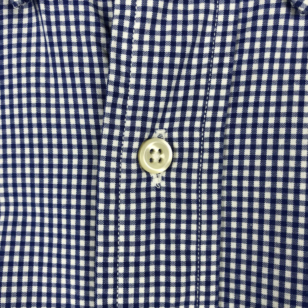 Ralph Lauren Classic Fit Gingham Check Long Sleeve Button-Down Check Shirt, Men's Size L cotton white type Vintage Second Hand