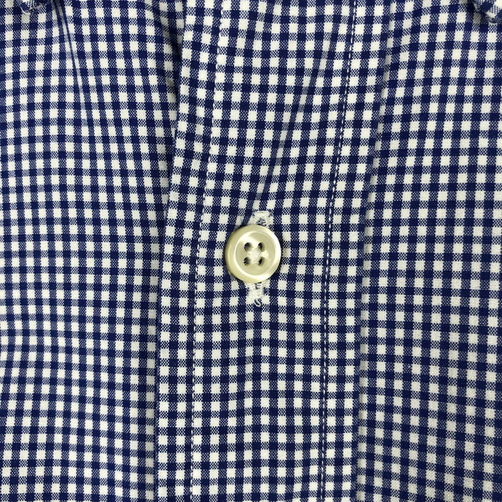 Ralph Lauren Classic Fit Gingham Check Long Sleeve Button-Down Check Shirt, Men's Size L cotton white type Vintage Second Hand