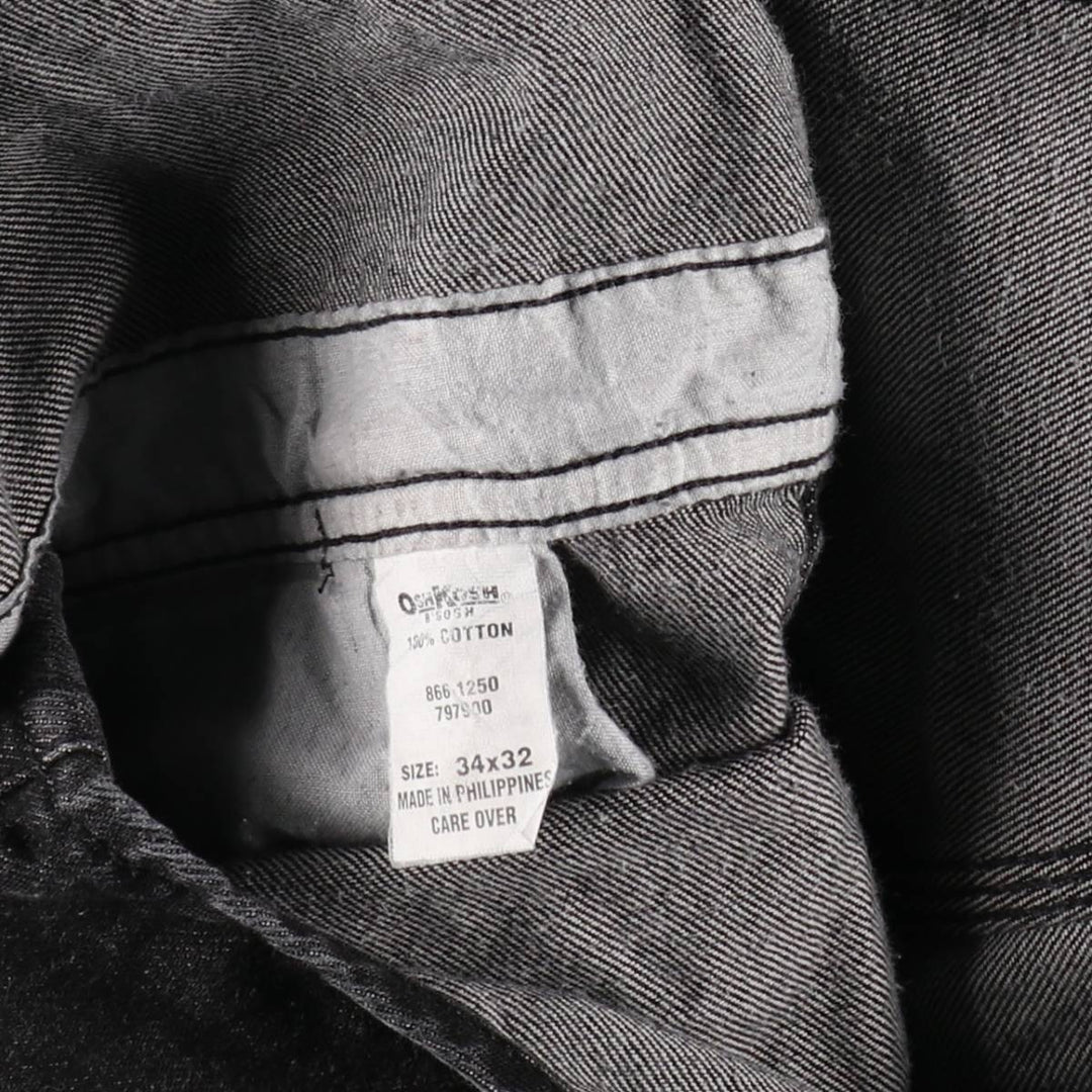 Osh Kosh pre-dyed black denim overalls, men's size W34 (approx.) cotton black type Vintage Second Hand