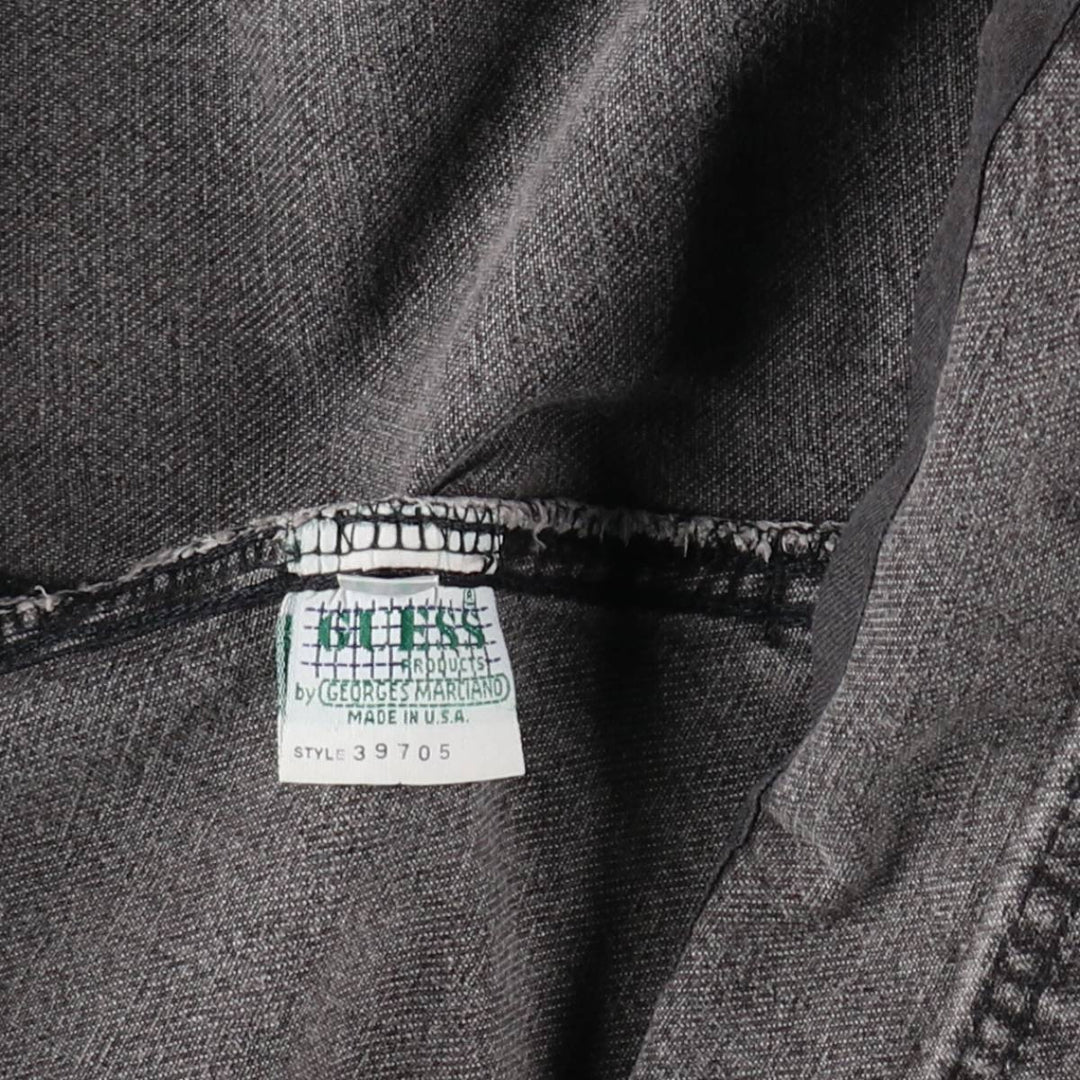 90'S Guess by Georges Marciano denim overalls, made in the USA, men's size W30 equivalent, vintage. cotton black type Vintage Second Hand