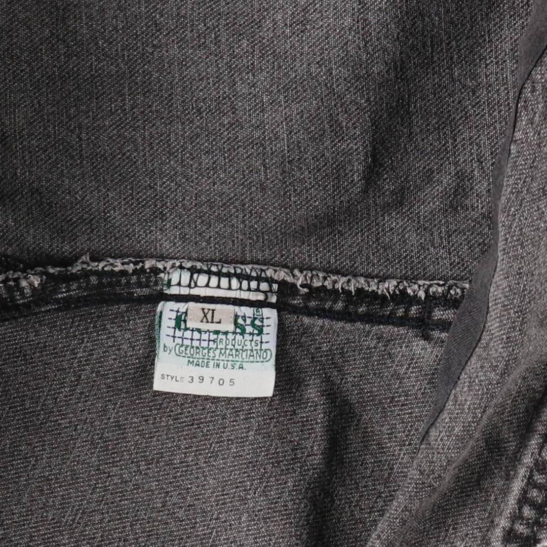 90'S Guess by Georges Marciano denim overalls, made in the USA, men's size W30 equivalent, vintage. cotton black type Vintage Second Hand
