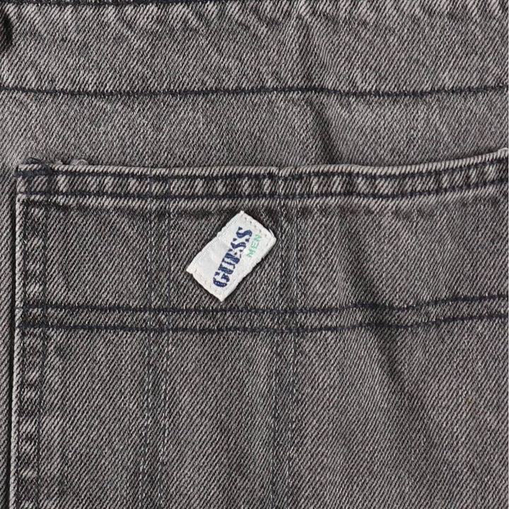 90'S Guess by Georges Marciano denim overalls, made in the USA, men's size W30 equivalent, vintage. cotton black type Vintage Second Hand