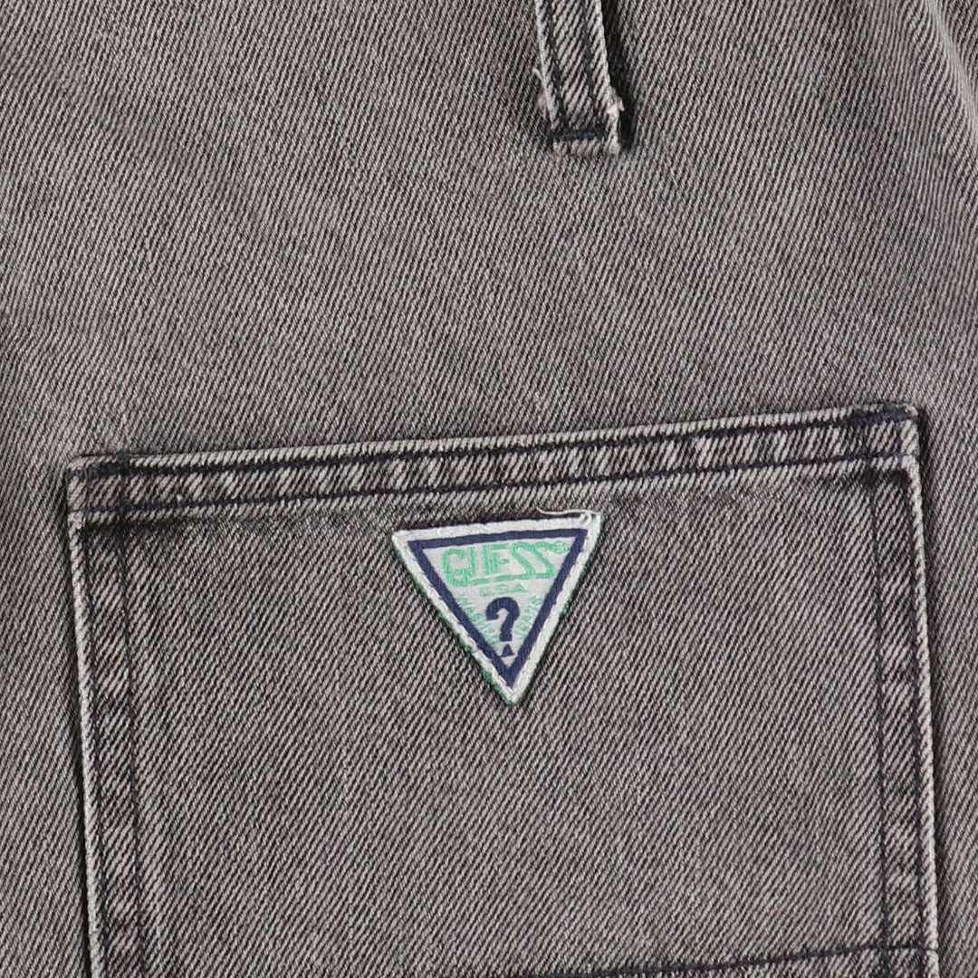 90'S Guess by Georges Marciano denim overalls, made in the USA, men's size W30 equivalent, vintage. cotton black type Vintage Second Hand