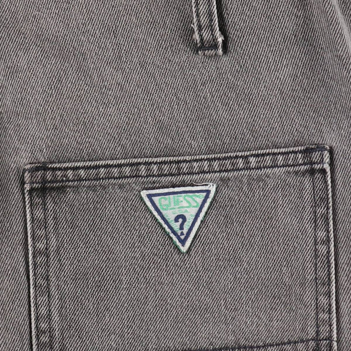 90'S Guess by Georges Marciano denim overalls, made in the USA, men's size W30 equivalent, vintage. cotton black type Vintage Second Hand