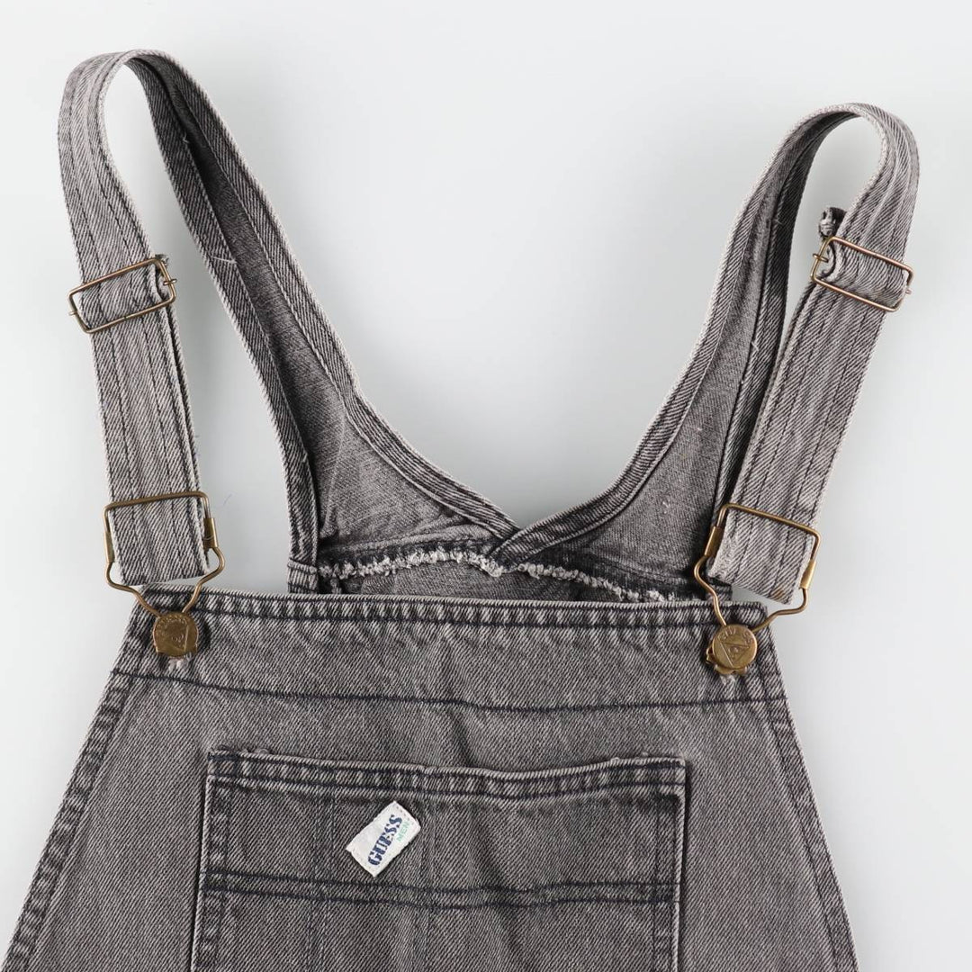 90'S Guess by Georges Marciano denim overalls, made in the USA, men's size W30 equivalent, vintage. cotton black type Vintage Second Hand