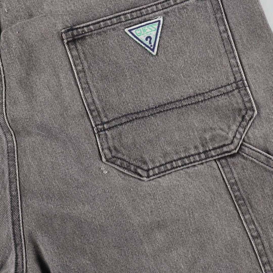 90'S Guess by Georges Marciano denim overalls, made in the USA, men's size W30 equivalent, vintage. cotton black type Vintage Second Hand