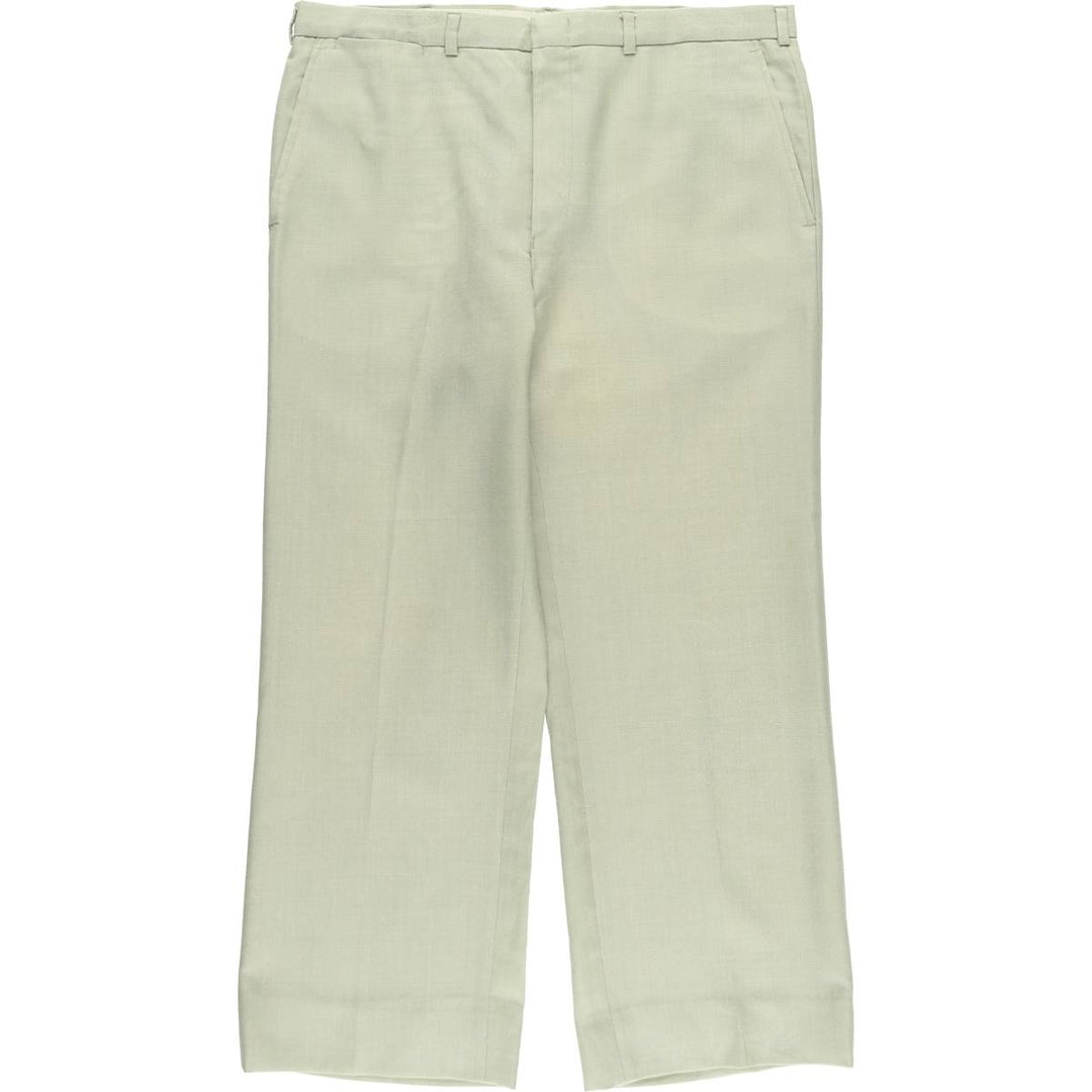 1970'S McGREGOR Poly/Wool Pants, Men's Size W36 (approx.), Vintage polyester Mint green Vintage Second Hand