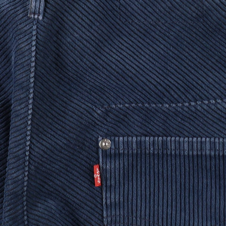 Levi's ENGINEERED Euro Model Wide-Wale Corduroy Pants, Men's Size W29 (approx.) polyester navy blue type Vintage Second Hand