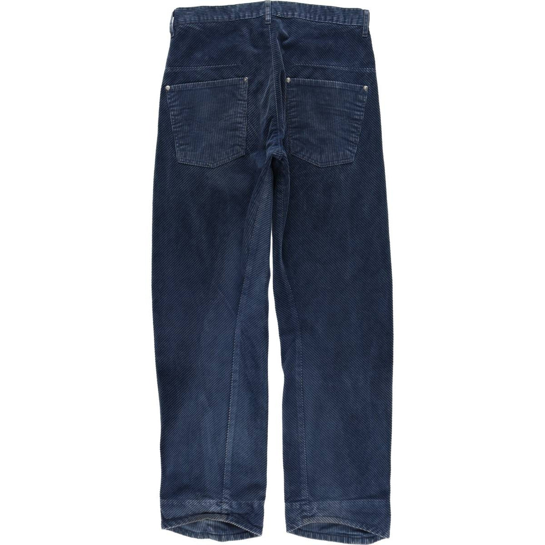 Levi's ENGINEERED Euro Model Wide-Wale Corduroy Pants, Men's Size W33 (approx.) polyester navy blue type Vintage Second Hand