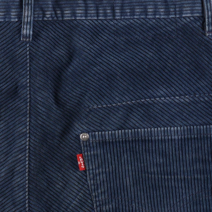 Levi's ENGINEERED Euro Model Wide-Wale Corduroy Pants, Men's Size W33 (approx.) polyester navy blue type Vintage Second Hand