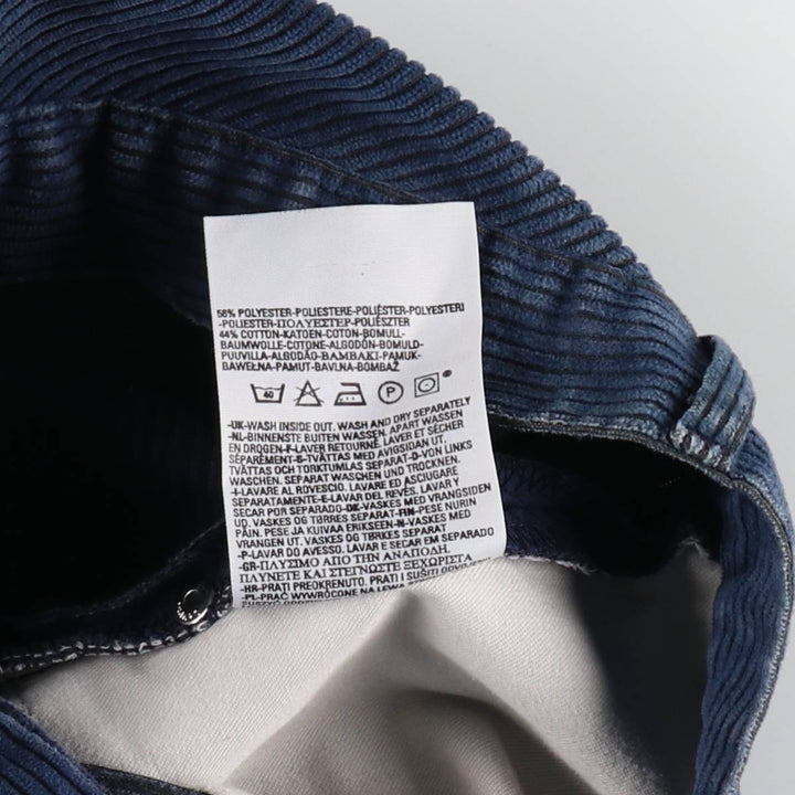 Levi's ENGINEERED Euro Model Wide-Wale Corduroy Pants, Men's Size W33 (approx.) polyester navy blue type Vintage Second Hand