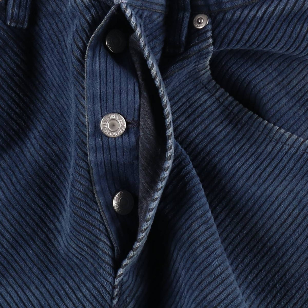 Levi's ENGINEERED Euro Model Wide-Wale Corduroy Pants, Men's Size W33 (approx.) polyester navy blue type Vintage Second Hand