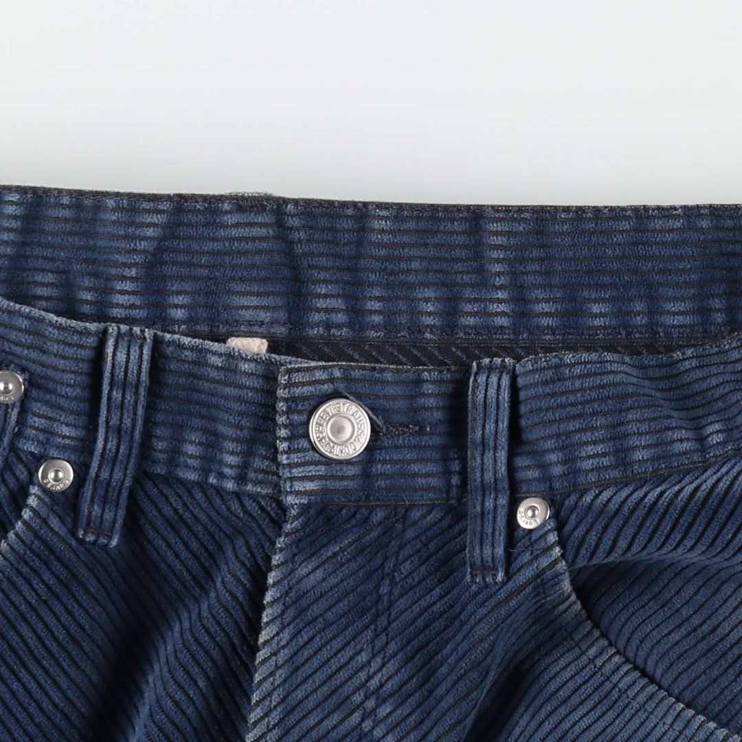 Levi's ENGINEERED Euro Model Wide-Wale Corduroy Pants, Men's Size W33 (approx.) polyester navy blue type Vintage Second Hand