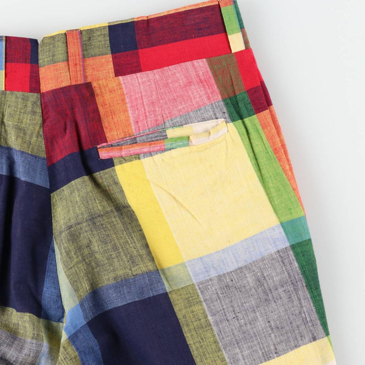 1980'S Brooks Brothers Check Pattern Slacks Pants, Men's Size W32 (approx.), Vintage unclear yellow type Vintage Second Hand