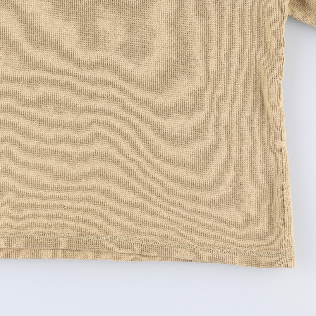 2000'S Banana Republic thermal long-sleeved t-shirt with discharge print, men's size L equivalent. cotton Beige type Vintage Second Hand