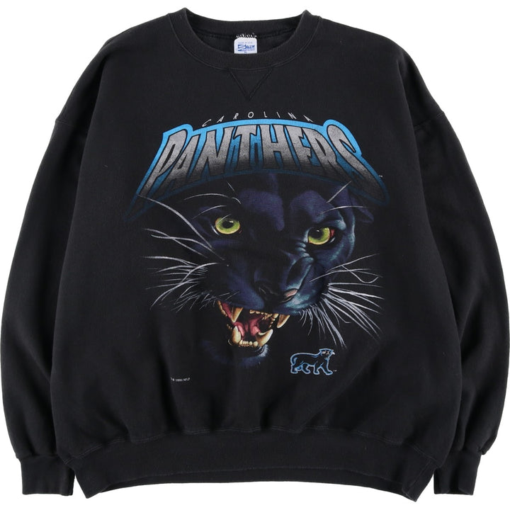 Vintage 90'S SALEM NFL Carolina Panthers Print Sweatshirt, Made in USA, Men's Size XL cotton black type Vintage Second Hand
