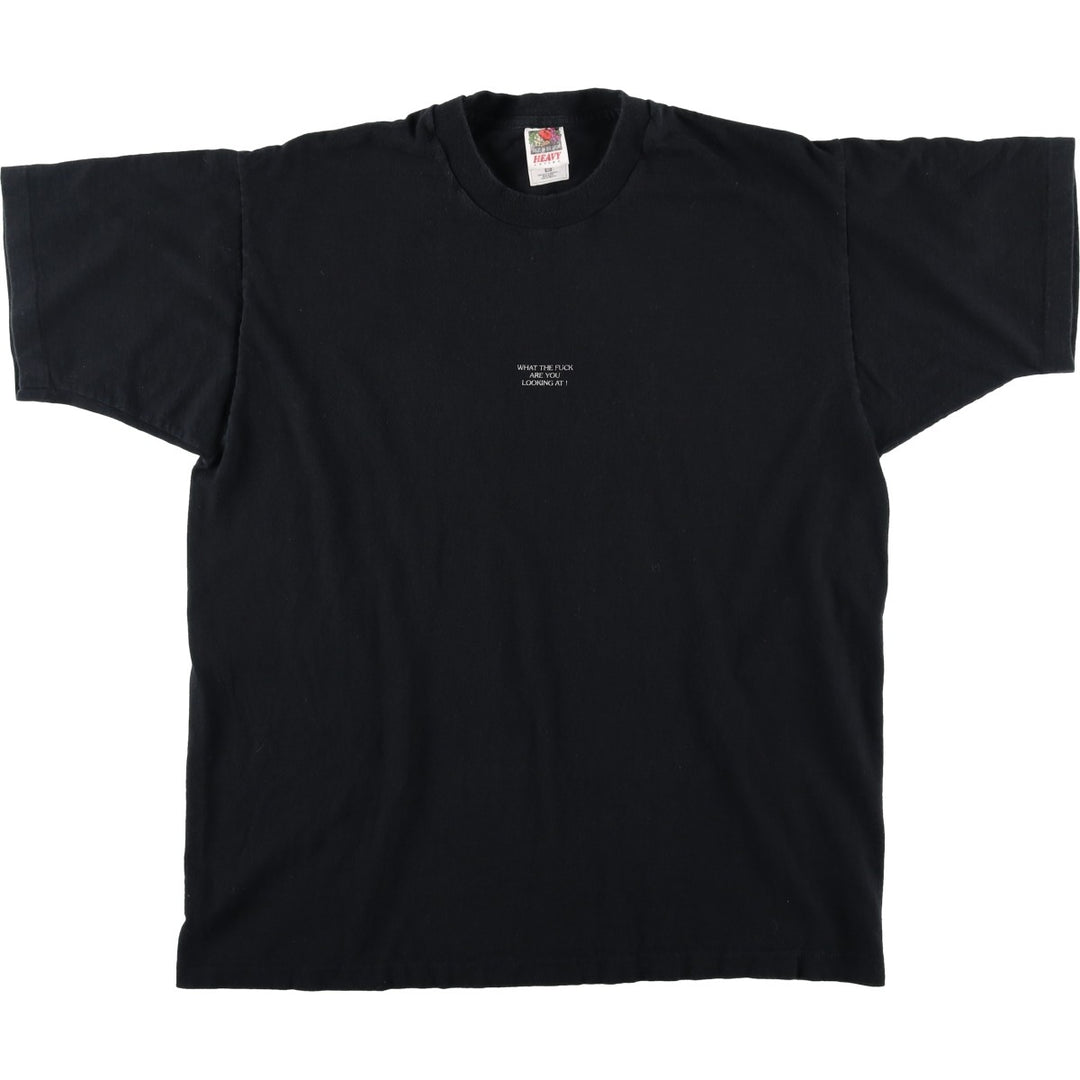 90'S Fruit of the Loom Message Print T-Shirt Made in USA Men's XL Vintage cotton black type Vintage Second Hand