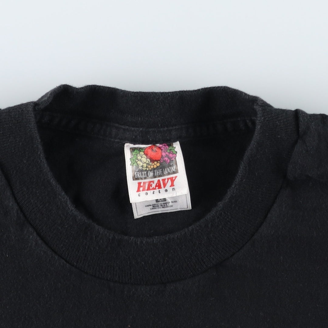 90'S Fruit of the Loom Message Print T-Shirt Made in USA Men's XL Vintage cotton black type Vintage Second Hand