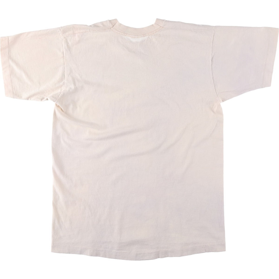 90'S Fruit of the Loom BookEnd Cafe Advertising T-Shirt, Made in USA, Men's Size L (approx.), Vintage cotton ivory Vintage Second Hand