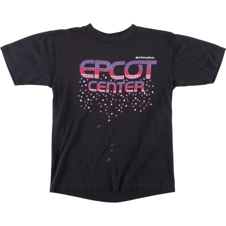 Vintage 1980'S Walt Disney World Epcot Center Advertising T-shirt, Men's Size S (approx.) unclear black type Vintage Second Hand