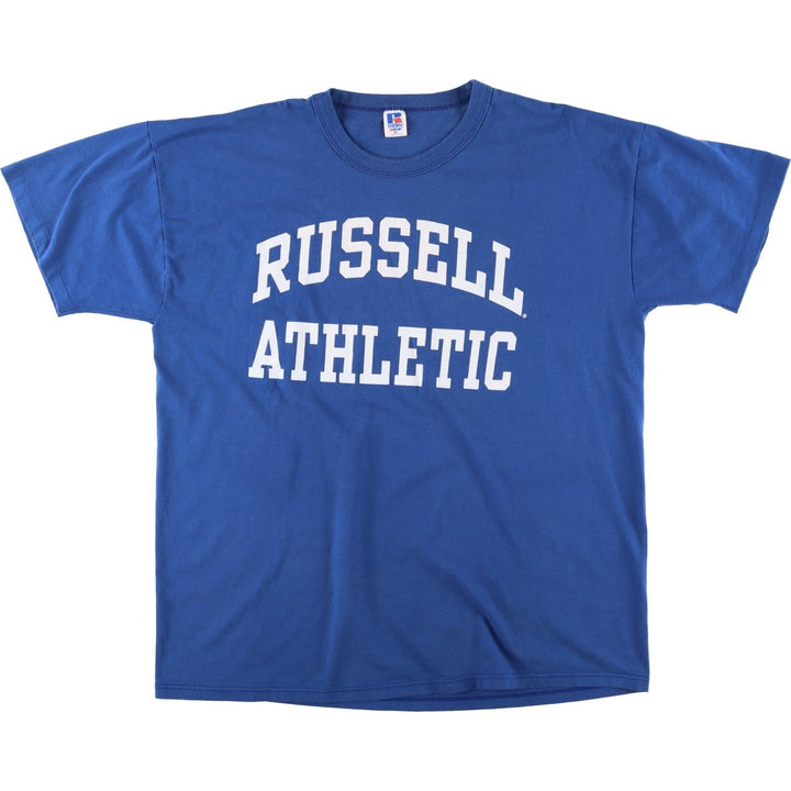 90'S Russell NUBLEND Logo Print T-Shirt, Made in USA, Men's XL (approx.), Vintage cotton blue type Vintage Second Hand