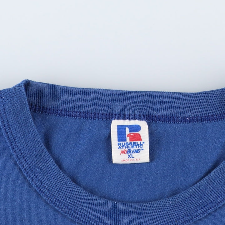 90'S Russell NUBLEND Logo Print T-Shirt, Made in USA, Men's XL (approx.), Vintage cotton blue type Vintage Second Hand