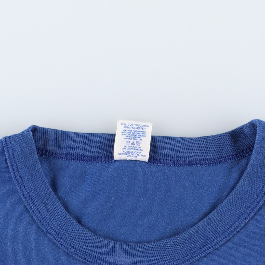 90'S Russell NUBLEND Logo Print T-Shirt, Made in USA, Men's XL (approx.), Vintage cotton blue type Vintage Second Hand