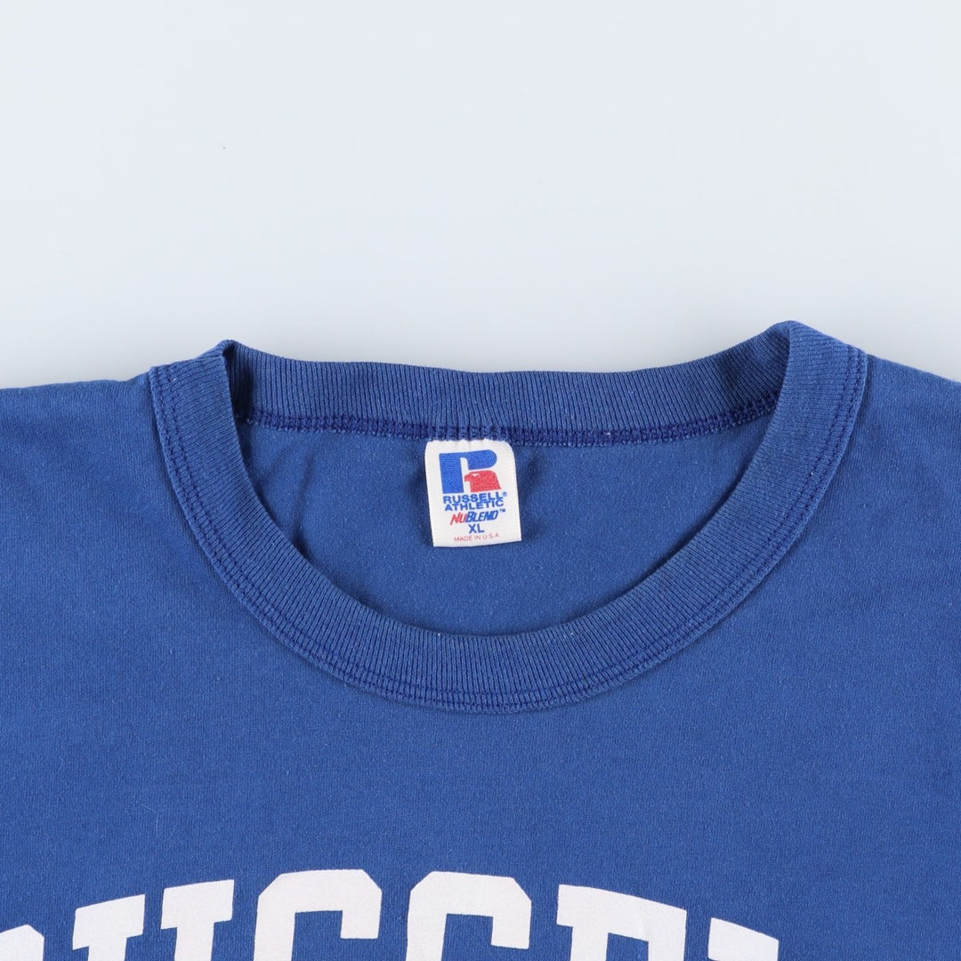 90'S Russell NUBLEND Logo Print T-Shirt, Made in USA, Men's XL (approx.), Vintage cotton blue type Vintage Second Hand