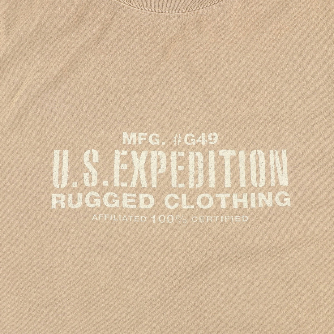 90'S GAP Old Gap Short Sleeve Printed T-Shirt Made in USA Men's L Size Vintage cotton Beige type Vintage Second Hand