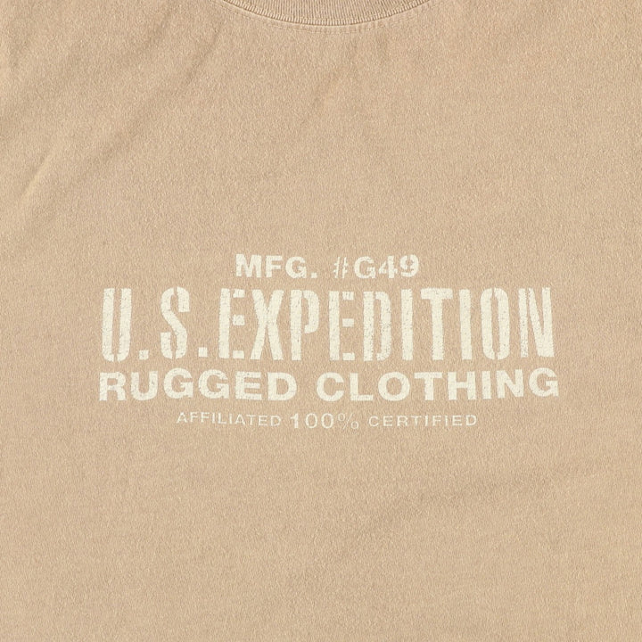 90'S GAP Old Gap Short Sleeve Printed T-Shirt Made in USA Men's L Size Vintage cotton Beige type Vintage Second Hand