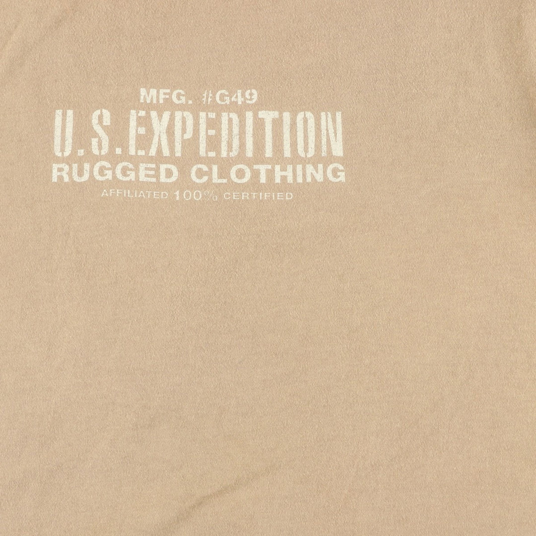 90'S GAP Old Gap Short Sleeve Printed T-Shirt Made in USA Men's L Size Vintage cotton Beige type Vintage Second Hand