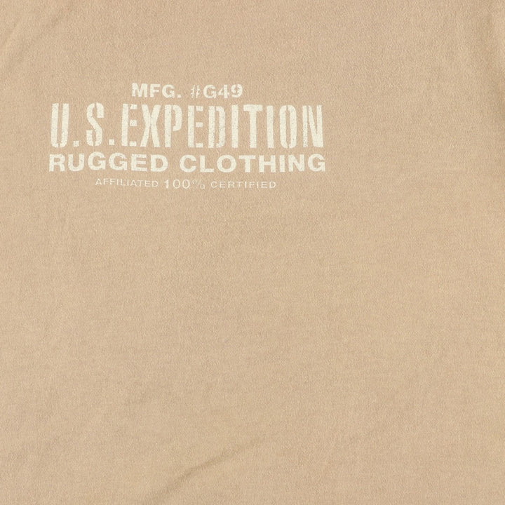 90'S GAP Old Gap Short Sleeve Printed T-Shirt Made in USA Men's L Size Vintage cotton Beige type Vintage Second Hand