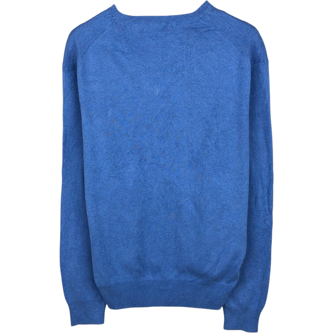 Ralph Lauren POLO RALPH LAUREN V-neck Pima cotton knit sweater, women's size M (approx.) Pima Cotton Blue type light blue Vintage Second Hand