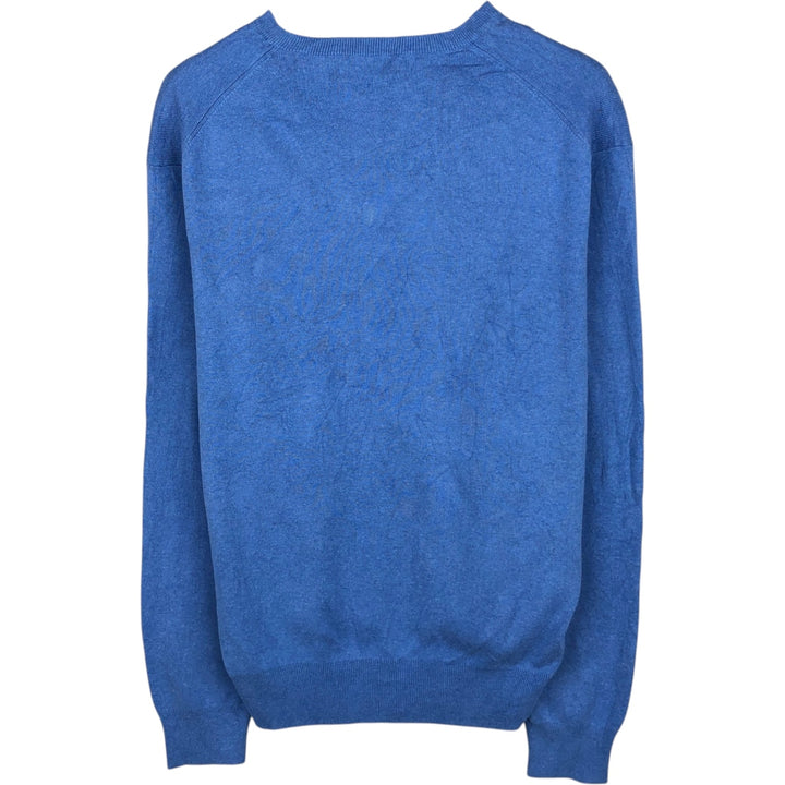 Ralph Lauren POLO RALPH LAUREN V-neck Pima cotton knit sweater, women's size M (approx.) Pima Cotton Blue type light blue Vintage Second Hand