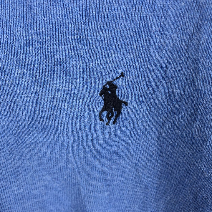 Ralph Lauren POLO RALPH LAUREN V-neck Pima cotton knit sweater, women's size M (approx.) Pima Cotton Blue type light blue Vintage Second Hand