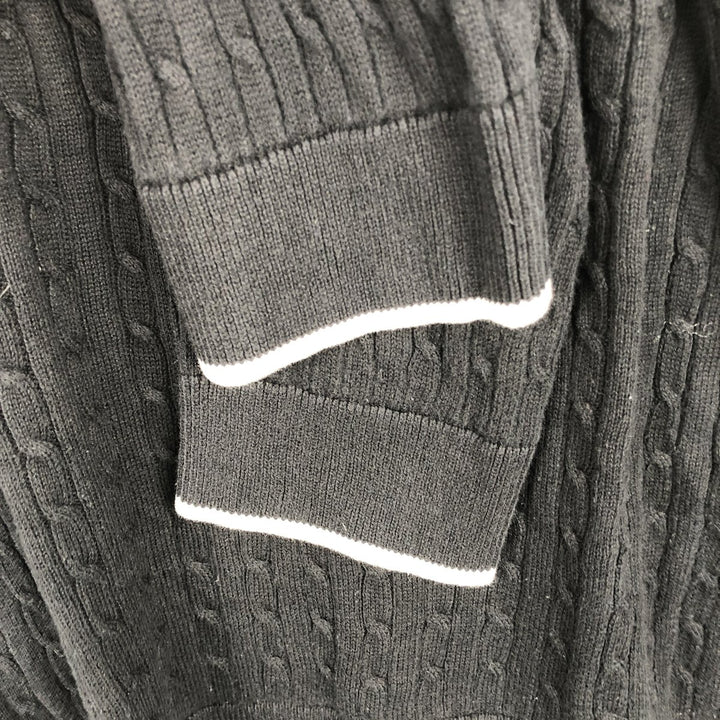 Ralph Lauren L-RL LAUREN ACTIVE Cable Knit Skipper Collar Cotton Sweater, Women's Size M (approx.) cotton black type Vintage Second Hand