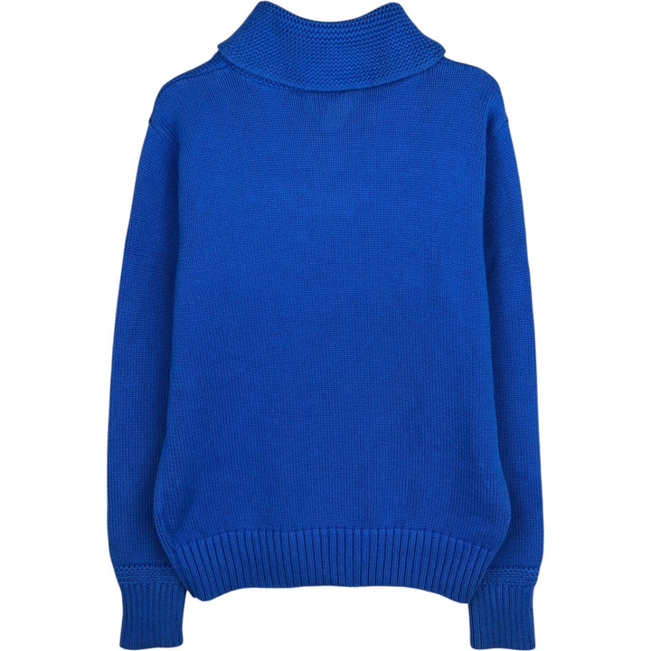 Ralph Lauren Shawl Collar Cotton Knit Sweater, Women's Size XL (approx.) cotton blue type Vintage Second Hand