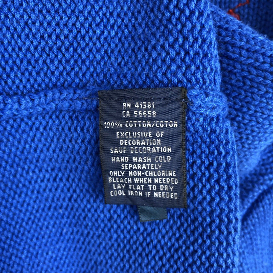Ralph Lauren Shawl Collar Cotton Knit Sweater, Women's Size XL (approx.) cotton blue type Vintage Second Hand